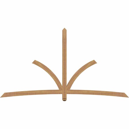 Ekena Millwork Davenport Timber Gable Bracket, Western Red Cedar, 108"W x 58"H x 3 1/2"D x 3 1/2"F, 13/12 Pitch GBW108X58X0404DAV00SWR